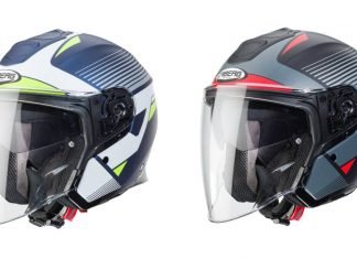 Caberg nuovo casco Jet Flyon Rio Caberg Flyon Rio casco jet fibra vetro carbonio touring