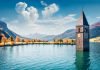 Passo Resia: in moto tra la Val Venosta tra le Alpi Tirolesi itinerario viaggio moto strada Lago Resia e il campanile sommerso